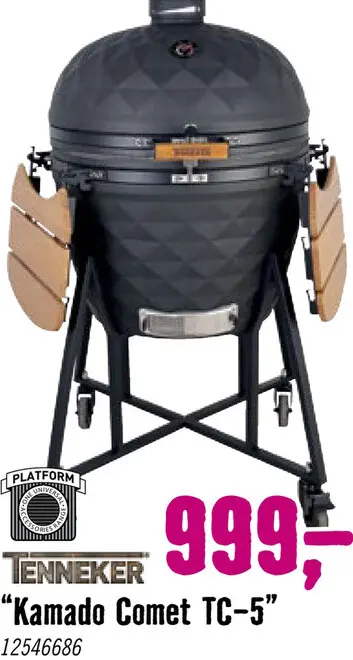 Aanbieding: TENNEKER Kamado Comet TC-5 zwart