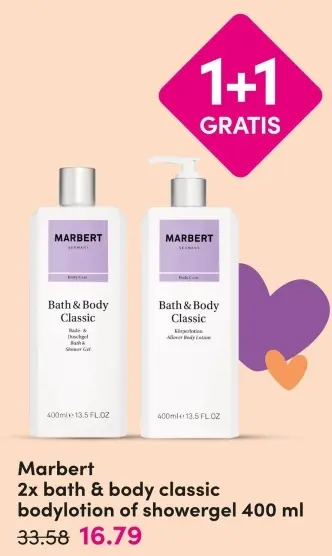 Aanbieding: Bath & body classic bodylotion of showergel 400 ml