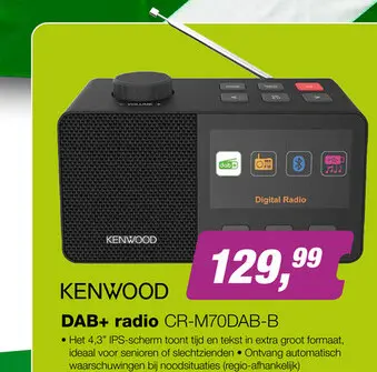 Aanbieding: Kenwood CR-M70DAB-B DAB+ radio Zwart
