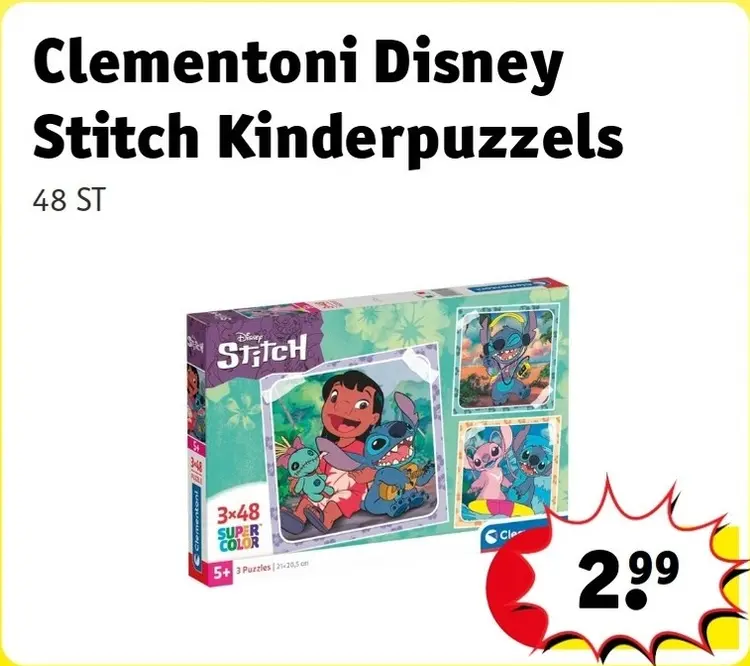 Aanbieding: Disney Stitch Kinderpuzzels