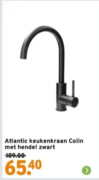 Aanbieding: Atlantic keukenkraan Colin met hendel zwart