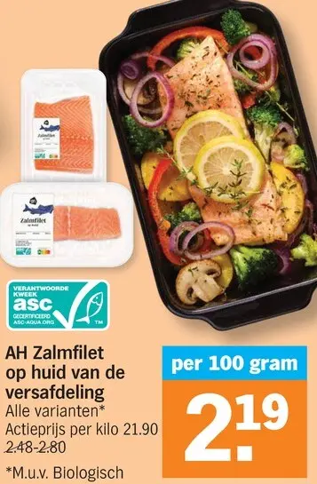 Promotie: Zalmfilet op huid van de versafdeling