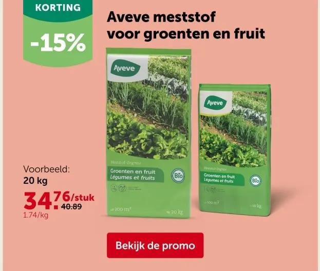Promotie: Meststof voor groenten en fruit