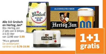 Aanbieding: Alle 0.0 Grolsch en Hertog Jan