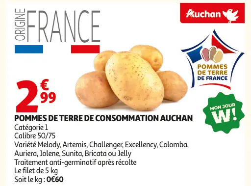 Offre: Pommes de terre de consommation