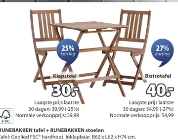 Aanbieding: RUNEBAKKEN tafel + RUNEBAKKEN stoelen