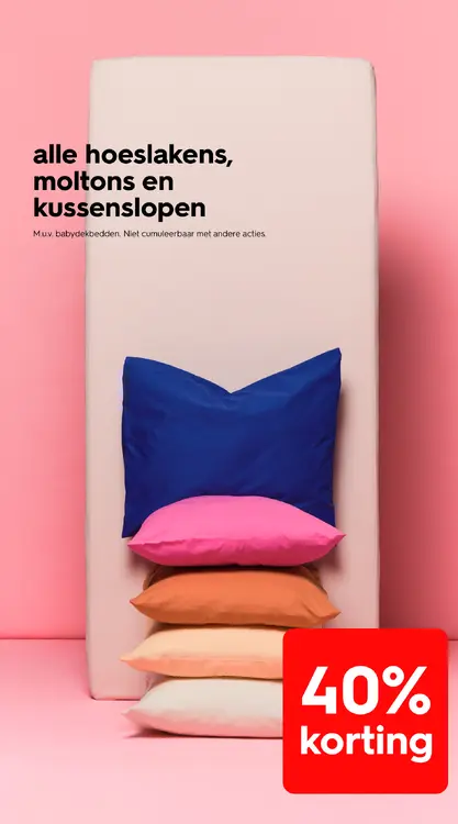 Promotie: Alle hoeslakens, moltons en kussenslopen