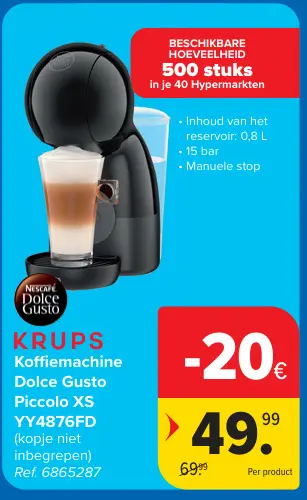 Promotie: Koffiemachine Dolce Gusto Piccolo XS YY4876FD