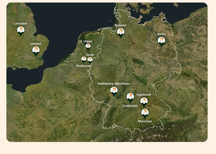 Offre: Map of Europe with highlighted cities