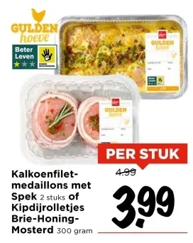 Aanbieding: Kalkoenfilet-medaillons met Spek of Kipdijrol