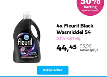 Aanbieding: 4x Fleuril Black Wasmiddel 54 wasbeurten