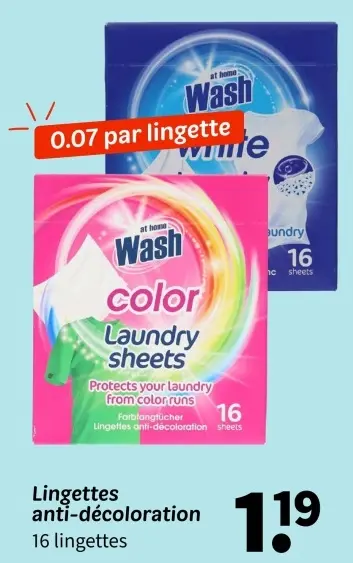 Offre: Lingettes anti-décoloration