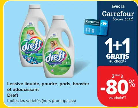 Offre: Lessive liquide, poudre, pods, booster et ado