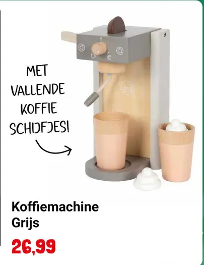 Aanbieding: Small Foot Koffiemachine Speelset Grijs 'Tasty'