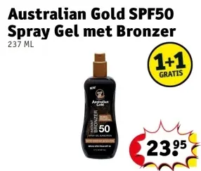 Aanbieding: Australian Gold SPF50 Spray Gel met Bronzer