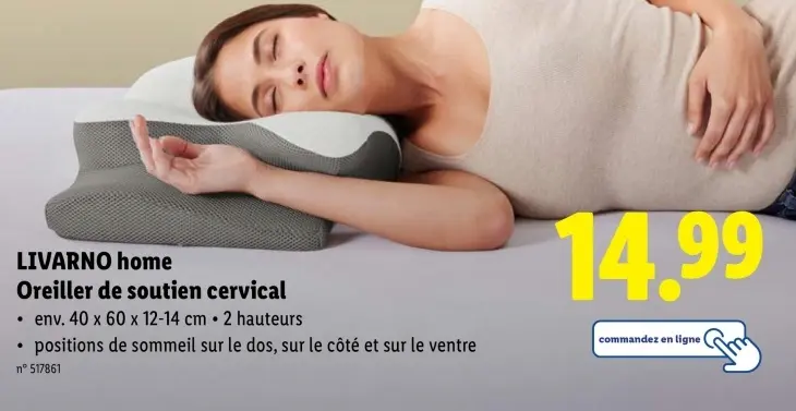 Offre: Oreiller de soutien cervical
