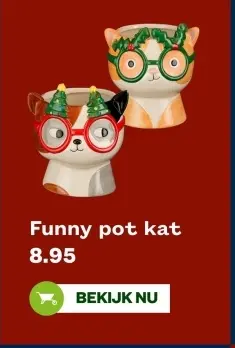Aanbieding: Funny pot kat