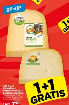 Aanbieding: PLUS Klaverland, Beemster of GIJS Graskaas st