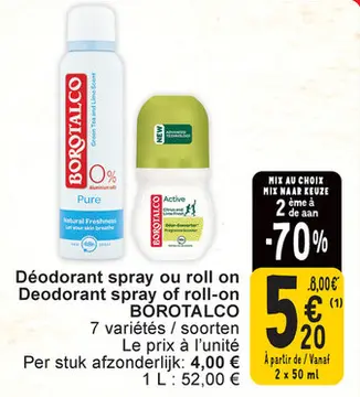Offre: Déodorant spray ou roll on / Deodorant spray 