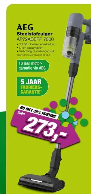Aanbieding: AEG AP72ABEPP 7000 Steelstofzuiger