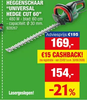 Promotie: Heggenschaar "universal hedge cut 60"