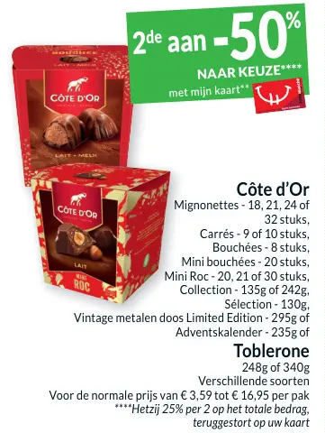 Promotie: Côte d'Or & Toblerone