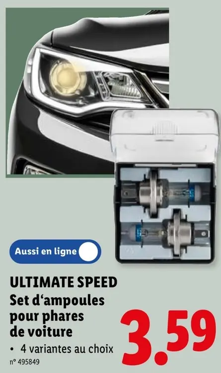 Offre: ULTIMATE SPEED Set d'ampoules pour phares de voiture