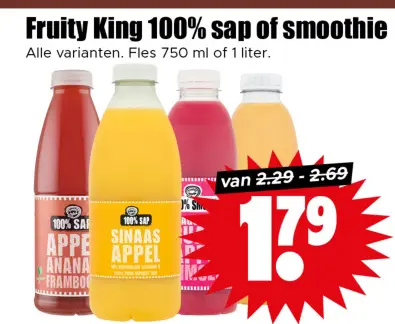 Aanbieding: 100% sap of smoothie