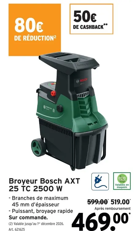 Offre: Broyeur Bosch AXT 25 TC 2500 W
