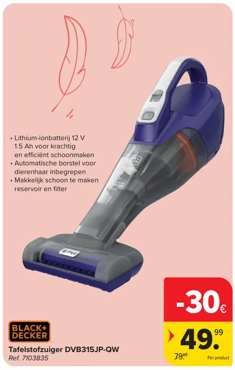 Promotie: Tafelstofzuiger DVB315JP-QW
