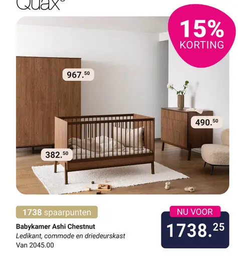 Aanbieding: Babykamer Ashi Chestnut