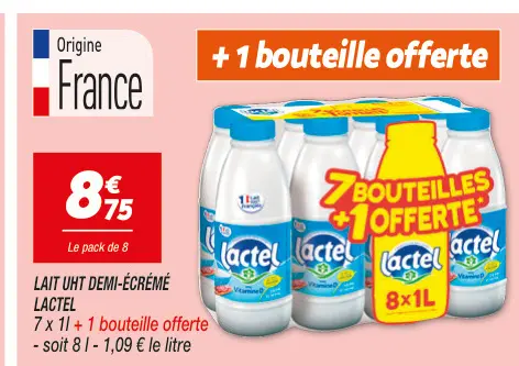 Offre: Lait uht demi-écrémé