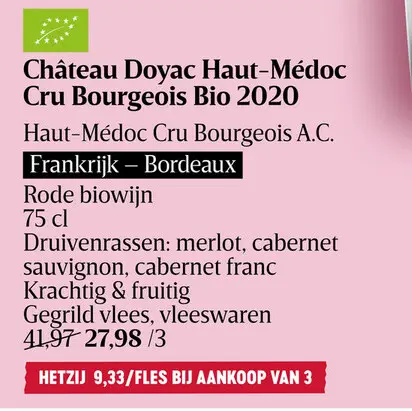 Aanbieding: Château Doyac Haut-Médoc Cru Bourgeois Bio