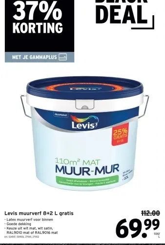 Aanbieding: Levis muurverf