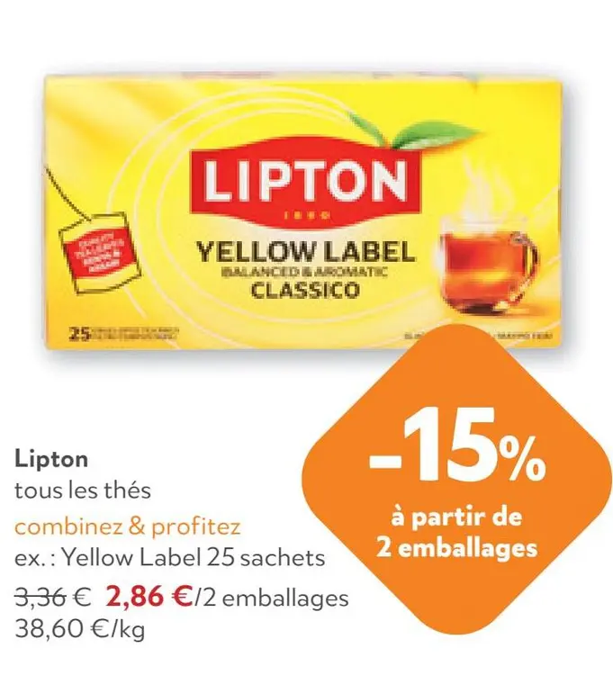 Offre: Lipton tous les thés