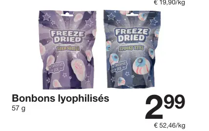 Offre: Bonbons lyophilisés