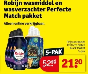 Aanbieding: Robijn wasmiddel en wasverzachter Perfecte Match pakket