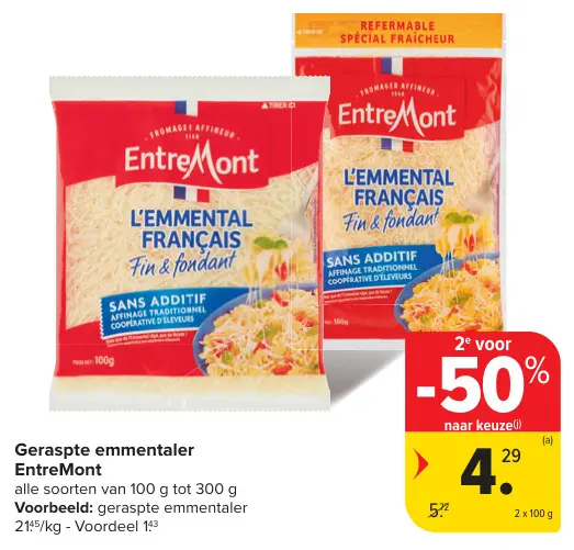 Aanbieding: Geraspte emmentaler