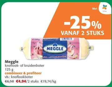 Aanbieding: Meggle knoflook- of kruidenboter
