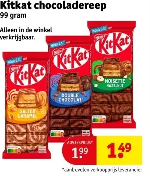 Aanbieding: chocoladereep