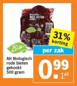 Aanbieding: Biologische rode bieten gekookt
