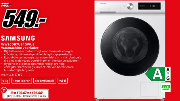 Promotie: Samsung Wasmachine voorlader