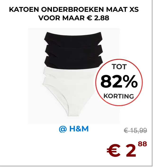 Aanbieding: Katoen onderbroeken maat xs
