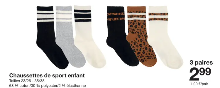 Offre: Chaussettes de sport enfant