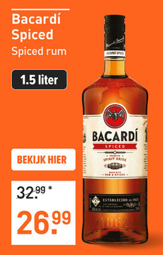 Aanbieding: Bacardí Spiced 150CL Mixen