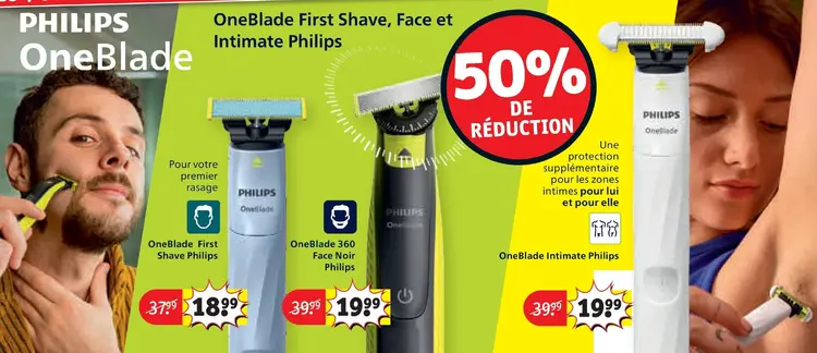 Offre: OneBlade First Shave, Face et Intimate