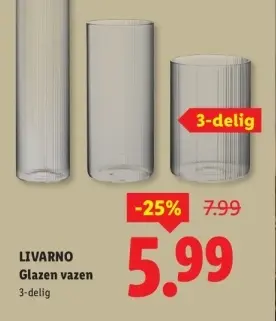 Aanbieding: Glazen vazen