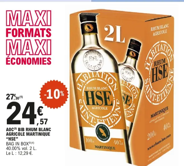 Offre: Bib rhum blanc agricole martinique