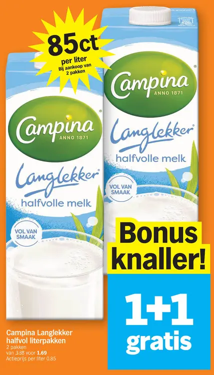 Aanbieding: Langlekker halfvol literpakken