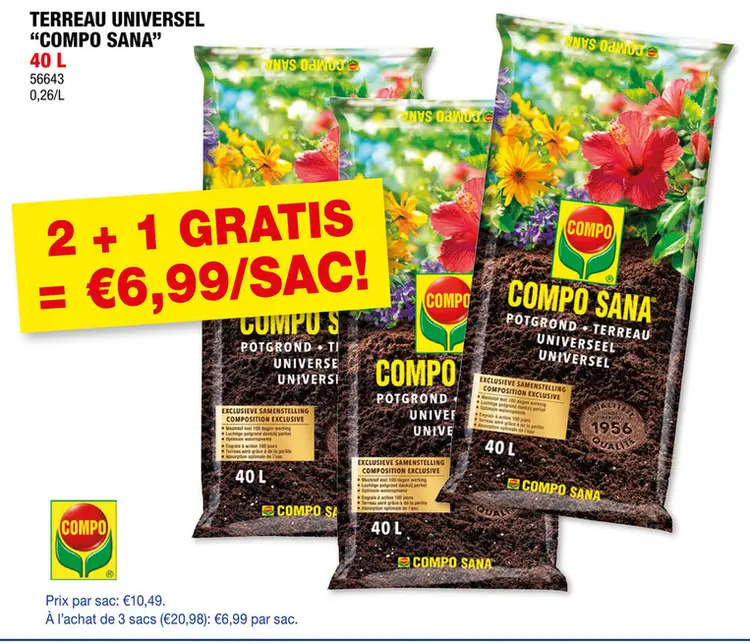 Offre: Compo terreau universel 40l